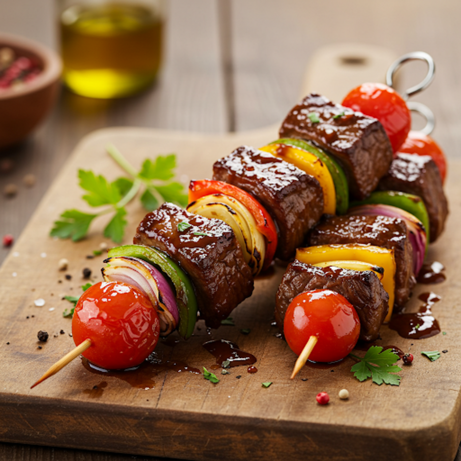 Brochette de bœuf marinée