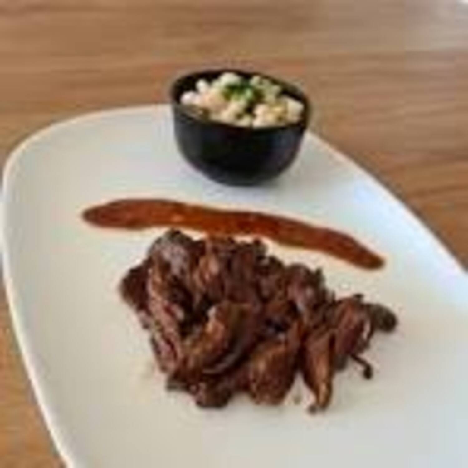 Emincé de hampe barbecue